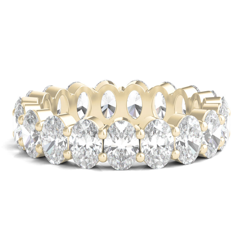 Oval Shaped Diamond Wedding Band with Eternity Setting