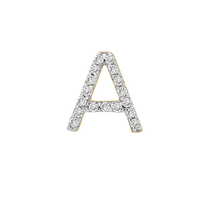 Single-Letter Stud Earring with Diamond Accents