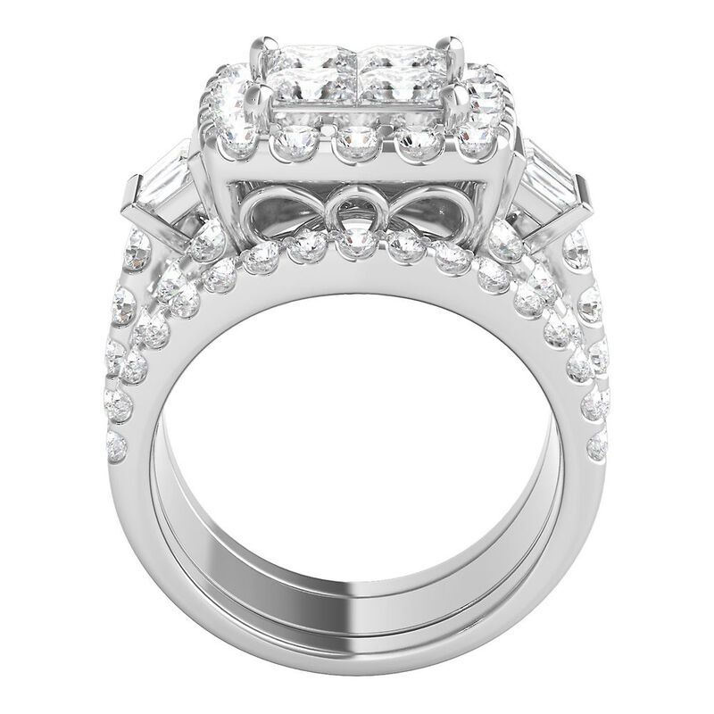 4 ct. tw. Multi-Diamond Engagement Ring Set in 14K White Gold