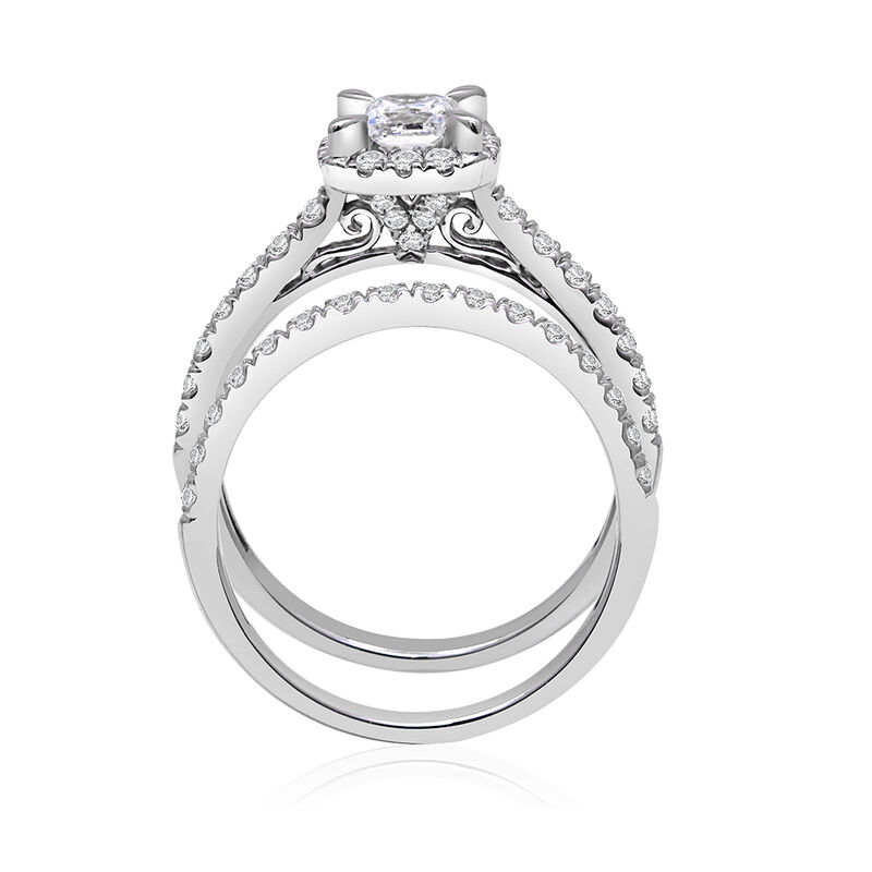 Princess-Cut Diamond Halo Bridal Set in 14K White Gold &#40;1 1/2 ct. tw.&#41;