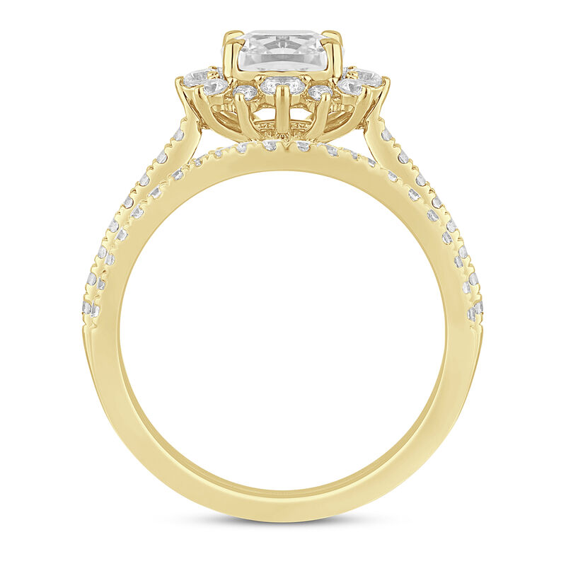 Valentina Cushion-Cut Lab Grown Diamond Halo Bridal Set in 14K Yellow Gold &#40;2 1/4 ct. tw.&#41;