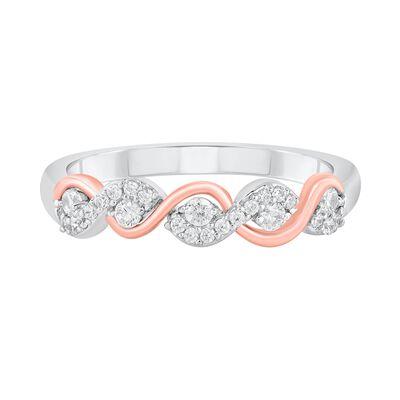 Diamond Band in 10K White Gold and 10K Rose Gold (1/4 ct. tw.)