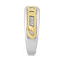 Men&rsquo;s Two-Tone Diamond Ring with Chain Link Design in Sterling Silver &amp; 10K Yellow Gold &#40;1/10 ct. tw.&#41;