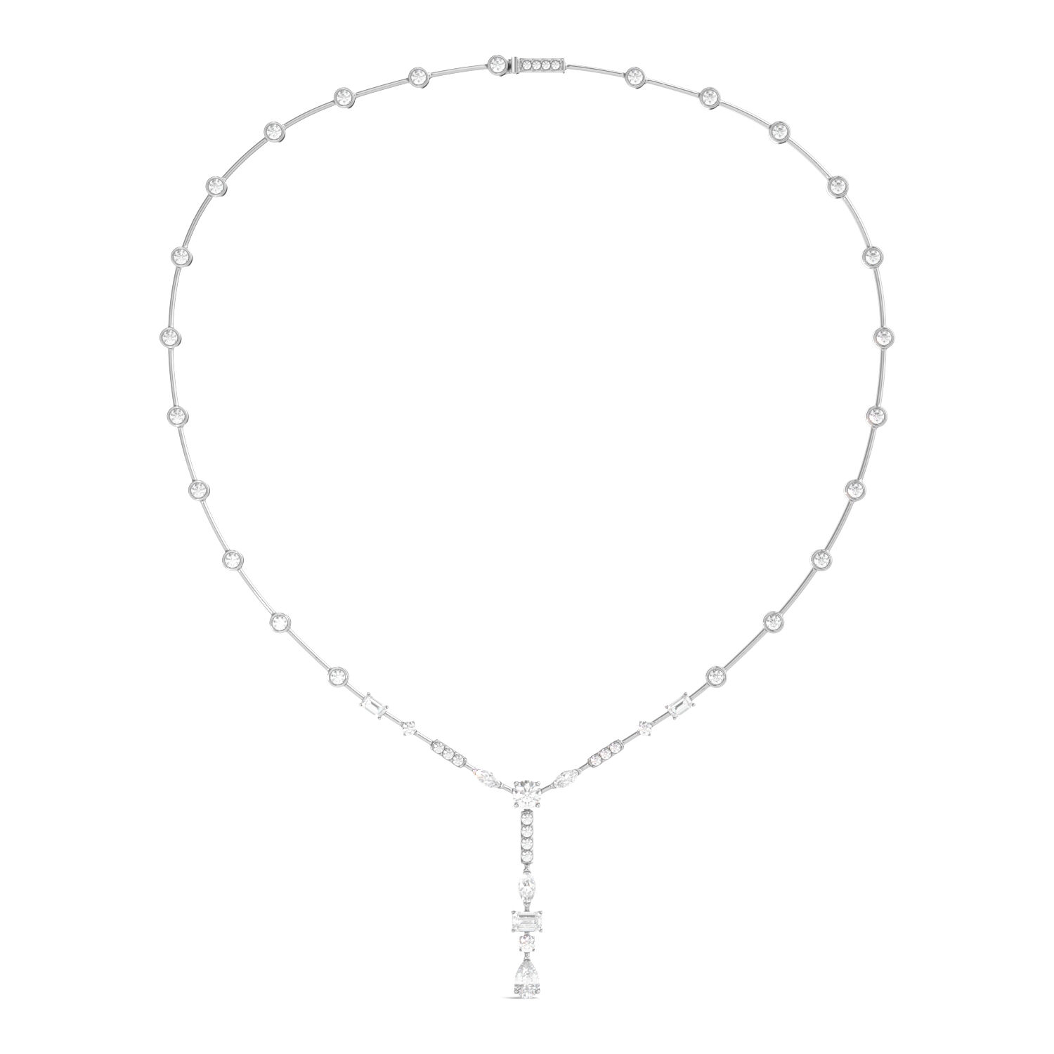 Gucci Link to Love 18ct White Gold Diamond Chain Lariat Necklace D  YBB662138001 Necklace | Jura Watches