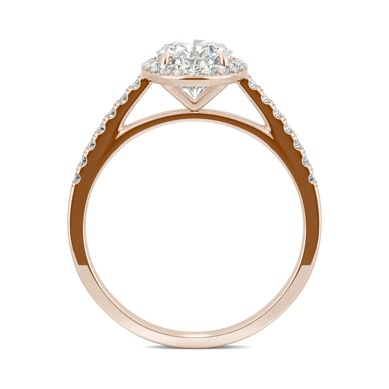 Oval Moissanite Halo Ring in 14K Rose Gold &#40;1 3/5 ct. tw.&#41;
