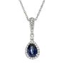 Blue Sapphire &amp; 1/5 ct. tw. Diamond Pendant in 10K White Gold