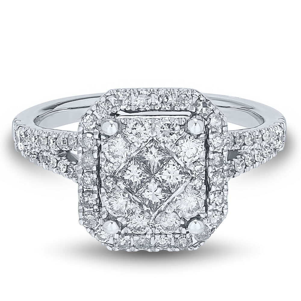 2 CT. T.W. Multi-Diamond Pear-Shaped Frame Engagement Ring in 14K White  Gold | Zales