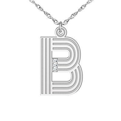 Initial Pendant with Diamond Accent