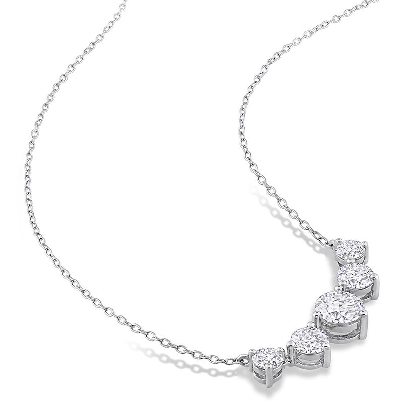 Moissanite Necklace with Five Stones in Sterling Silver &#40;2 1/2 ct. tw.&#41;