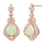 Opal, Pink Sapphire &amp; 1/4 ct. tw. Diamond Earrings in 10K Rose Gold