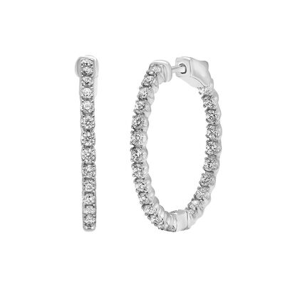 Diamond Inside-Out Hoop Earrings in 14K Gold