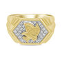 Men&rsquo;s Eagle Ring with Diamonds in 10K Yellow Gold &#40;1/7 ct. tw.&#41;