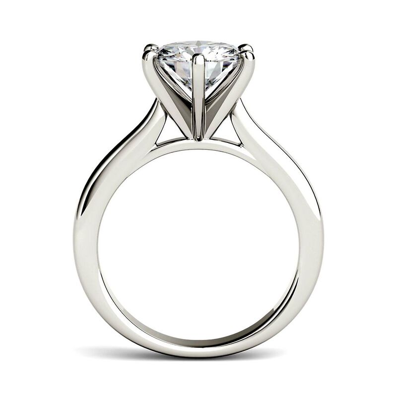 Moissanite Solitaire Ring in 14K White Gold &#40;2 ct.&#41;