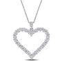 Moissanite Heart Pendant in Sterling Silver &#40;2 2/5 ct. tw.&#41;