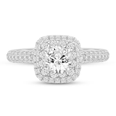 1 1/4 ct. tw. Diamond Double Halo Pavé Engagement Ring