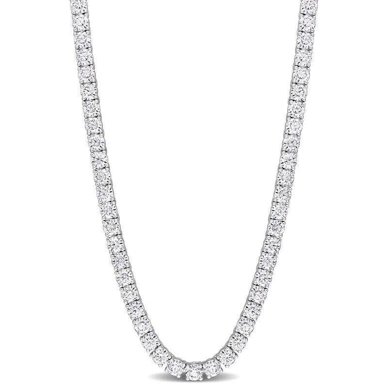 Moissanite Tennis Necklace in Sterling Silver &#40;26 1/2 ct. tw.&#41;