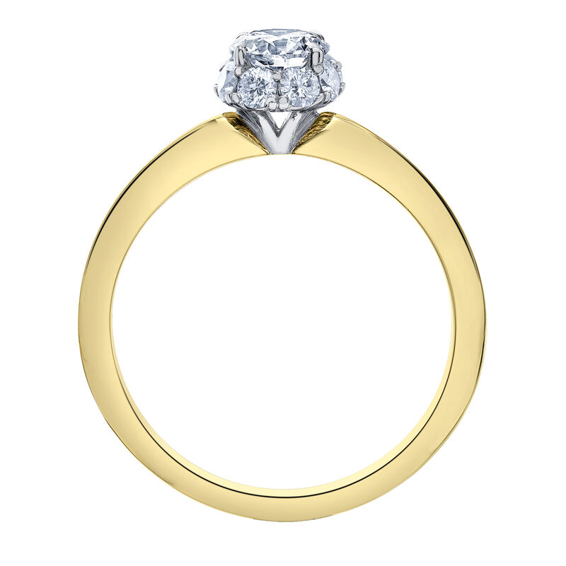 Halo Engagement Ring in 14K Yellow Gold &amp; 14K White Gold &#40;3/4 ct. tw.&#41;