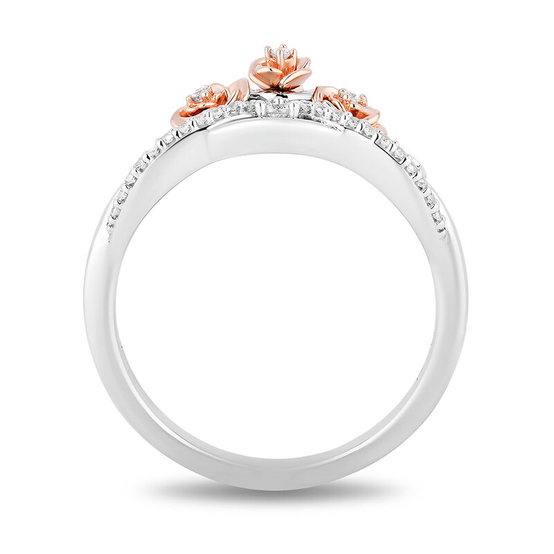 Diamond Rose Tiara &quot;Belle&quot; Ring in Sterling Silver &amp; 10K Rose Gold &#40;1/10 ct. tw.&#41;