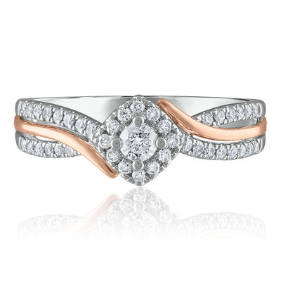 Diamond Promise Ring in 14K White Gold and 14K Rose Gold (1/3 ct. tw.)