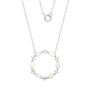 Lab Created Opal &amp; White Sapphire Circle Necklace in Sterling Silver