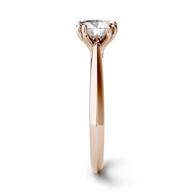 Lab Created Moissanite Solitaire Ring in 14K Rose Gold