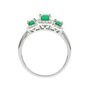 Emerald &amp; Diamond Ring with Three-Stone Setting in 10K White Gold &#40;1/5 ct. tw.&#41;