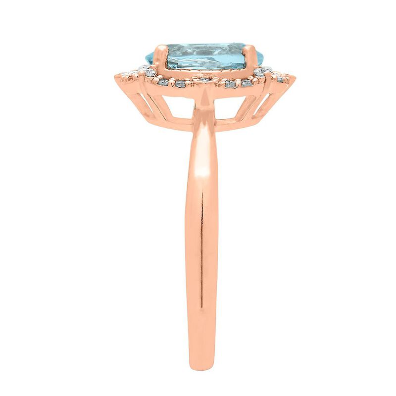 Aquamarine &amp; 1/7 ct. tw. Diamond Ring in 10K Rose Gold