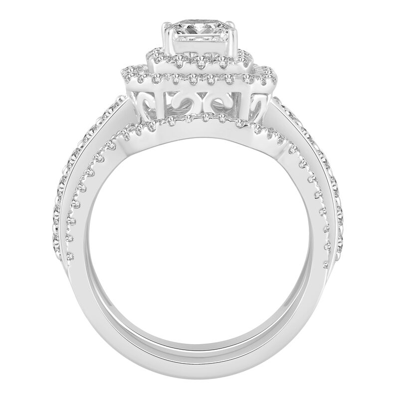 Diamond Double Halo Three-Piece Bridal Set in 14K White Gold &#40;2 ct. tw.&#41;