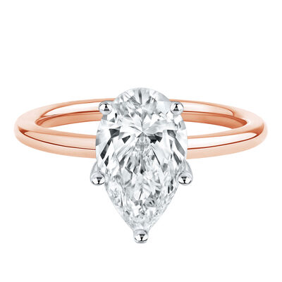 Lab Grown Diamond Pear-Shaped Solitaire Engagement Ring in 14K Gold (2 ct.)