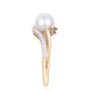 Freshwater Cultured Pearl and Diamond Ring in 10K Yellow Gold &#40;1/10 ct. tw.&#41; 