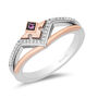 Aurora Pink Sapphire and Diamond Ring in Sterling Silver and 10K Rose Gold &#40;1/10 ct. tw.&#41;
