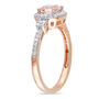 Cushion-Cut Morganite Ring with Pave Diamonds in 10K Rose Gold &#40;1/7 ct. tw.&#41;