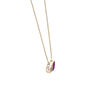 Lab-Created Ruby and Lab-Created White Sapphire Toi et Moi Two-Stone Necklace in Vermeil