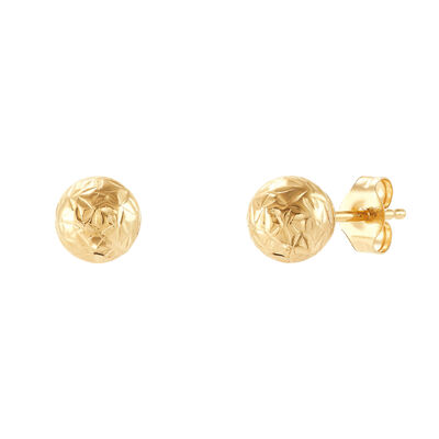 Diamond-Cut Ball Stud Earring in 14K Yellow Gold, 5MM