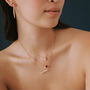 Lab-Created Ruby and Lab-Created White Sapphire Toi et Moi Two-Stone Necklace in Vermeil