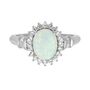 Lab Created Opal &amp; White Sapphire Halo Ring in Sterling Silver