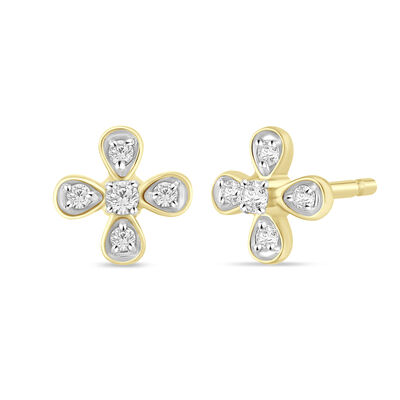 Diamond Stud Earrings in 10K Yellow Gold (1/10 ct. tw.)