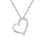 Pav&eacute; Diamond Heart Pendant in 10K White Gold &#40;1/3 ct. tw.&#41;