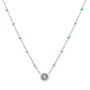 Gemstone and Beaded Enamel Necklace in Sterling Silver