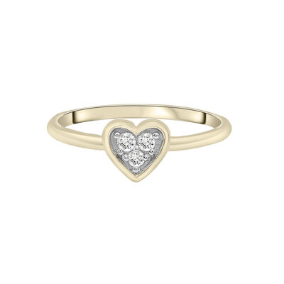 Diamond Heart Ring in 14K Yellow Gold (1/10 ct. tw.)