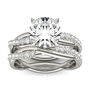 Lab Created Moissanite Twist Engagement Ring Set in 14K White Gold