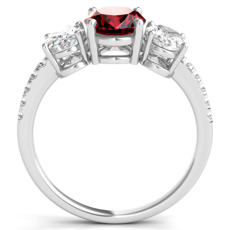 Lab Created Ruby Ring with Lab Created White Sapphires in Sterling Silver