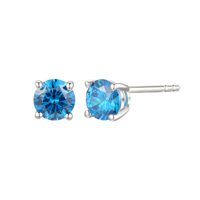 1/4 ct. tw. Blue Diamond Stud Earrings in 10K White Gold