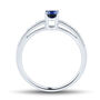 Oval Blue Sapphire Ring with Diamonds in 10K White Gold &#40;1/10 ct. tw.&#41;