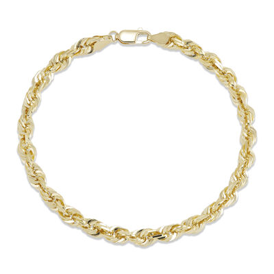 Rope Chain Bracelet in 14K Yellow Gold, 5.5mm, 8.5