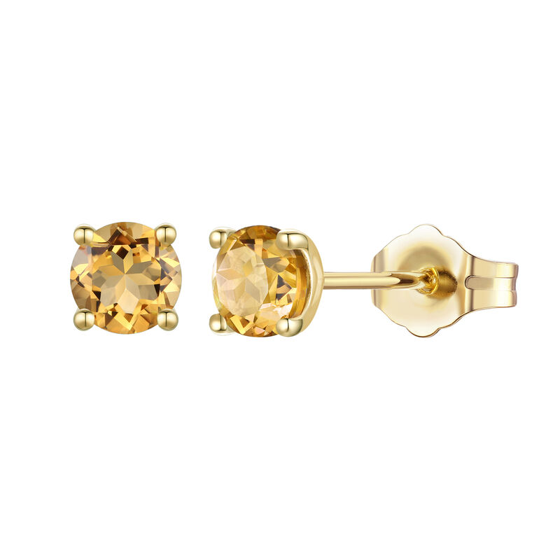 Citrine Stud Earrings in 14K Yellow Gold