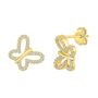 Pave Diamond Butterfly Earrings in 10K Yellow Gold &#40;1/7 ct. tw.&#41;