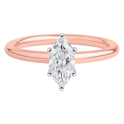 lab grown diamond marquise solitaire engagement ring in 14k white gold (3/4 ct.)