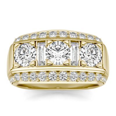 Men's Lab Grown Diamond and Diamond Ring in 14K Yellow Gold (2 3/8 ct. tw.)