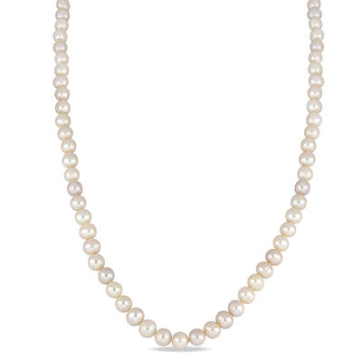 Cultured Freshwater Pearl Necklace in 14K Yellow Gold, 7.5-8mm, 36”